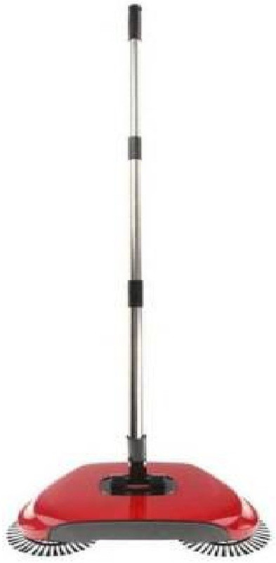 savgyan 3 in 1 Hand Push Sweeper Broom Floor Cleaner Mop Broom Dust Bin 360 rotating BRUSH Plastic Dry Broom(Red, Pack of 1)