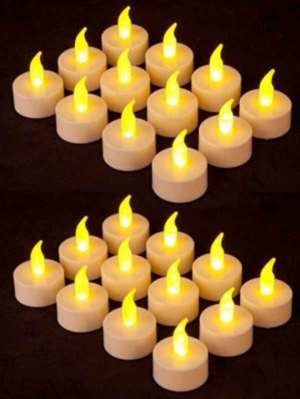yubirth led home decor festivel candle Candle(White, Pack of 12)