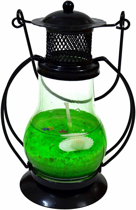 eweft Decorative Lantern Gel Candle for Home Decor (1 Pcs) Candle(Green, Pack of 1)