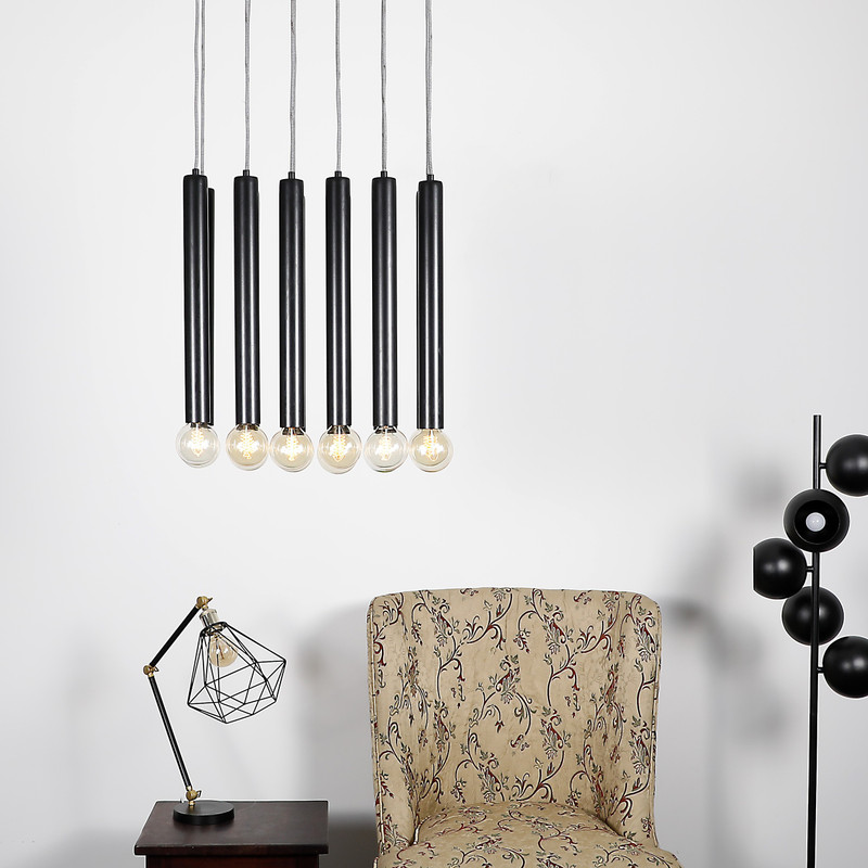 craftter 12 nos Aluminium 18 inch Pipe Black Color Chandelier Hanging Light Dcorative Night Pendant Lamp Ceiling Light Pendants Ceiling Lamp