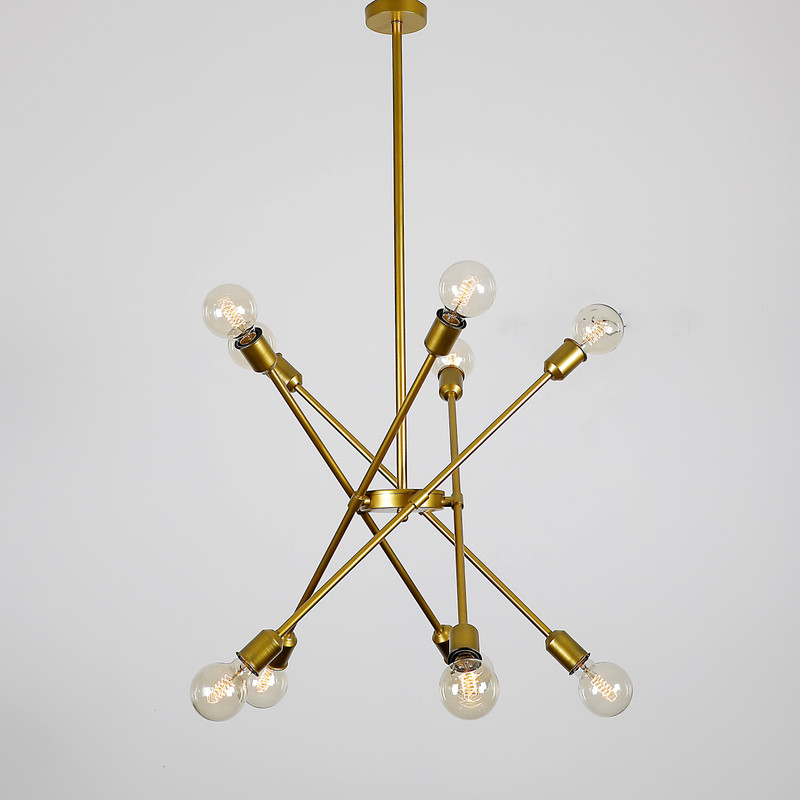 craftter 10 Lights Exclusive Gold Color Chandelier Hanging Light Pendants Ceiling Lamp