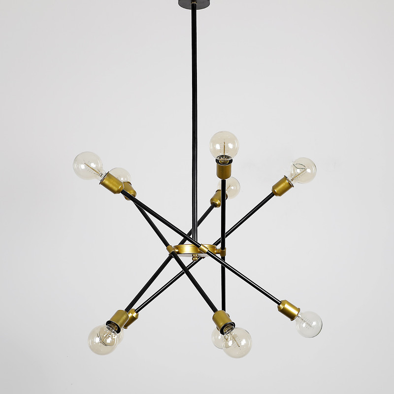 craftter 10 Lights Exclusive Black and Gold Color Chandelier Hanging Light Pendants Ceiling Lamp
