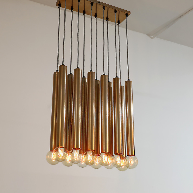 craftter 12 nos Aluminium 18 inch Pipe Copper Color Chandelier Hanging Light Dcorative Night Pendant Lamp Ceiling Light Pendants Ceiling Lamp