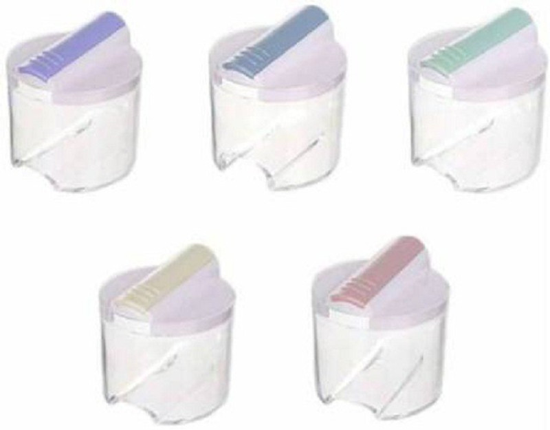 crownmart 5 pcs Transparent Stackable Seasoning Cans & Spice Rack for kitchen 5 Piece Spice Set(Plastic)