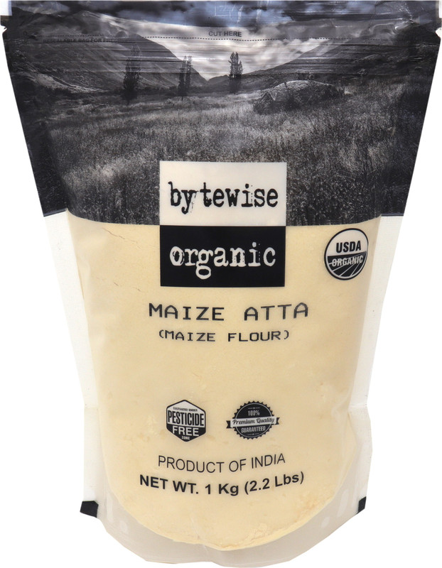bytewise organic Maize Flour / Makka Atta(1 kg)