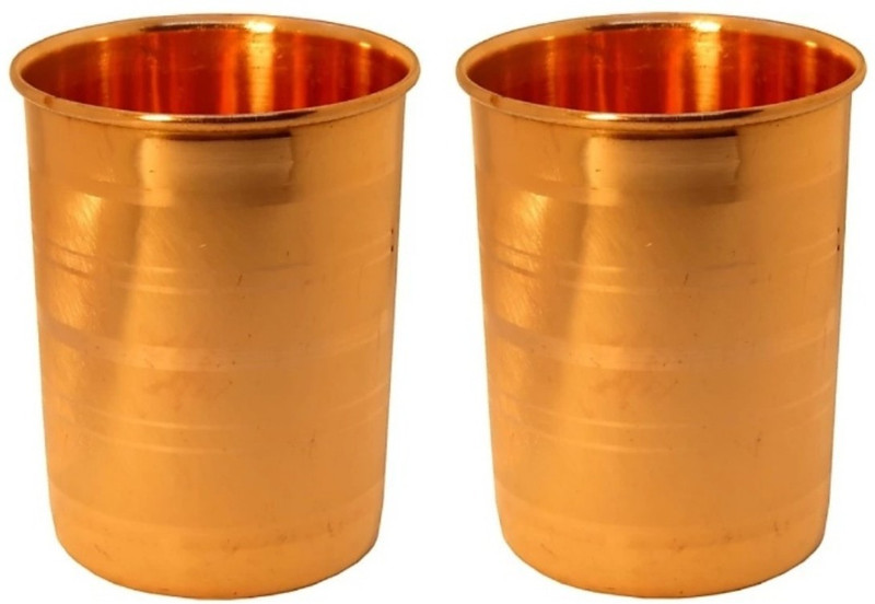 sprinter 99.9 % pure copper water glass Glass(Copper, 300 ml, Brown, Pack of 2)