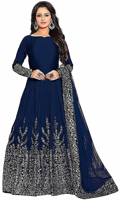 hir fashion Anarkali Gown(Blue)