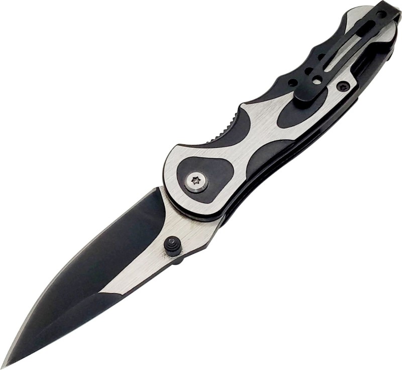 Columbia Stainless Steel Handle Pocket Knife With Glass Breaker Pocket Knife, Survival Knife, Campers Knife(Black, Silver)