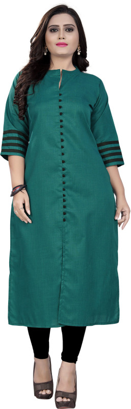 amar tex Casual Solid Women Kurti(Green)