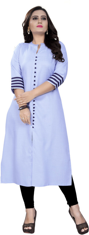 amar tex Casual Solid Women Kurti(Light Blue)
