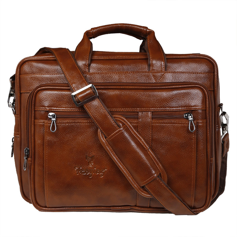 faoying bags 16 inch Expandable Laptop Tote Bag(Tan)