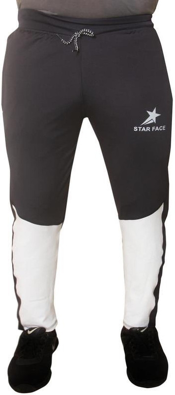 star face collection Color Block Men Black Track Pants