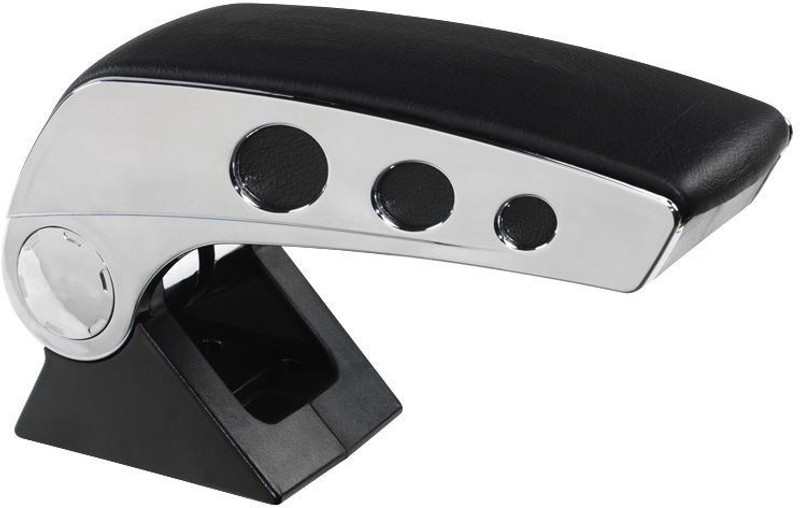 Oshotto Dual Tone Console Black & Chrome Car Armrest(Universal For Car, Universal For Car)