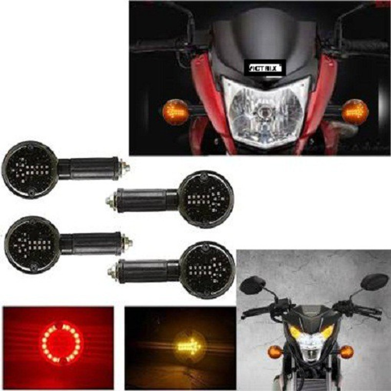 victrix Front, Side, Rear LED Indicator Light for Bullet, Royal Enfield, Universal For Bike Classic Desert Storm, Classic Chrome, Universal For Bike(Yellow, Red)