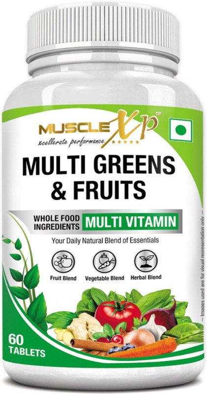 MuscleXP Multi Greens & Fruits Multi with Vegetable & al Blend - 60 s(60 No)