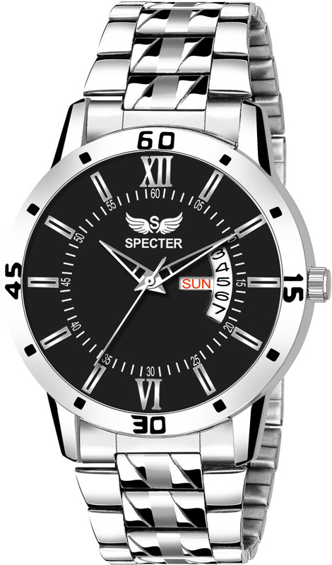 specter S-DDC80-BLK Black Round Dial Water Resistant Stainless Steel Watch for Men Analog Watch  - For Men