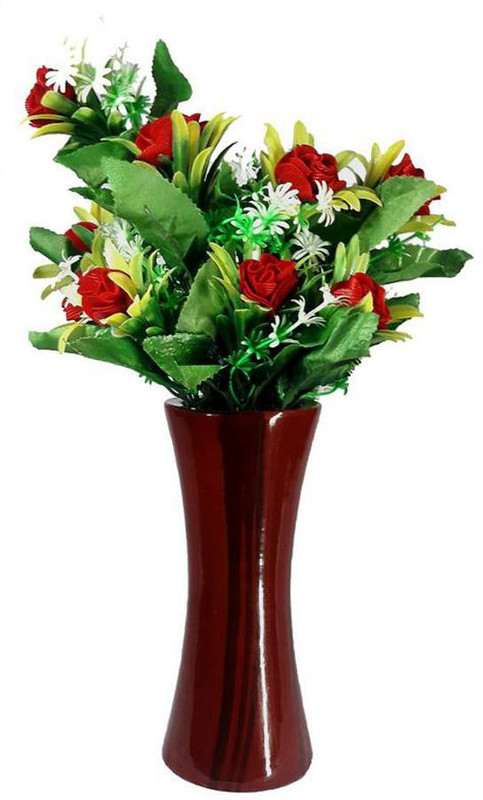 blue penguin Blossom Orchid Bunch, Unique, Red Orchids Artificial Flower  with Pot(22 inch, Pack of 1)