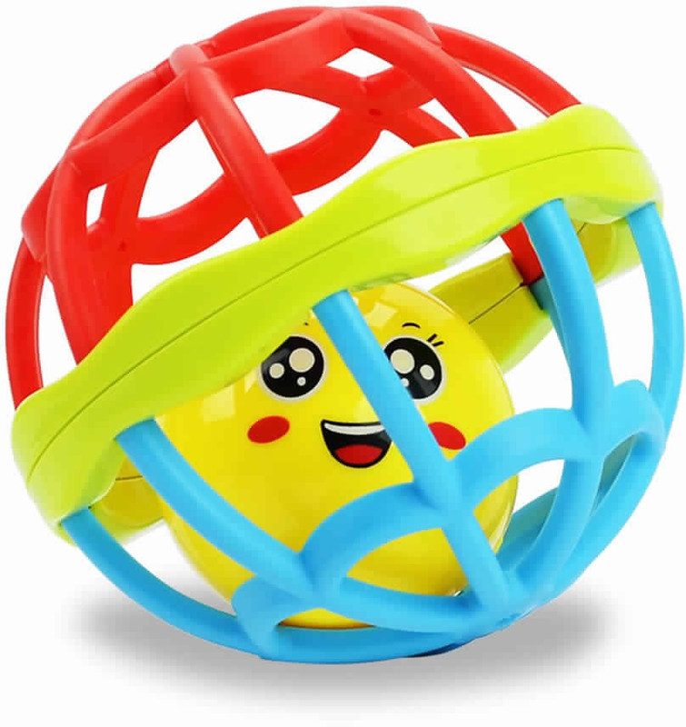 Maitoyz Soft Plastic Baby Grasping Bell Ball Toys Rattles Sound Rattle(Multicolor)