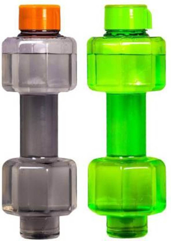 durja Dumbbell Shape Bottle For Daily workout 1000 ml Bottle(Pack of 2, Multicolor)