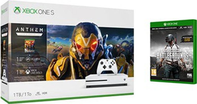 Microsoft Xbox One S 1 TB with Anthem Legion of Dawn, Player Unknown's Battlegrounds(White)