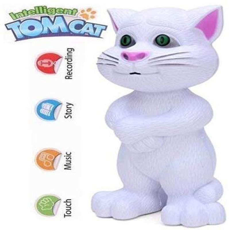 vbenterprise White Plastic Talking Tom Cat play for kids(Multicolor)