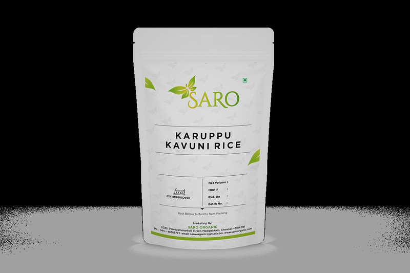 saro KARUPPU KAVUNI (SOUTH INDIA) BLACK RICE Black Raw Rice (Medium Grain, Unpolished)(1 kg)