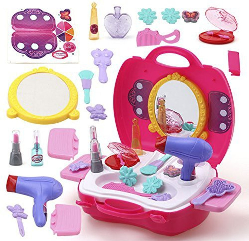 Skyler Collection Toys for Kids Bring Along Beauty Makeup Vanity Set – 21 Pieces