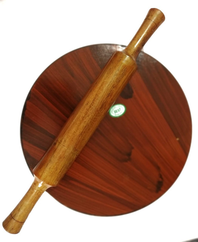 rajfurniture Wooden Chakla Belen Rolling Board Stand Chapati Rolling Pin & Board Rolling Pin & Board(Pack of 1)