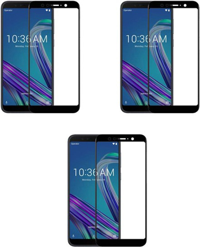 small candy Edge To Edge Tempered Glass for Asus Zenfone Max Pro M1(Pack of 3)