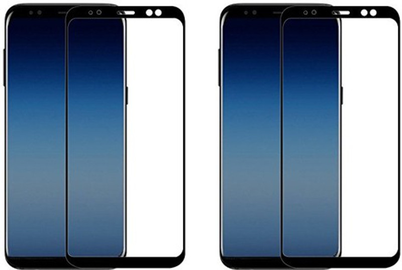 small candy Edge To Edge Tempered Glass for Samsung Galaxy A8 Plus(Pack of 2)