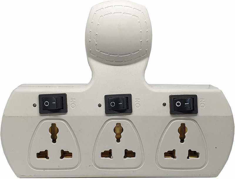 ambert Ambert| 3+3 power strips individual Switch with surge protection 3 Socket Surge Protector(White)