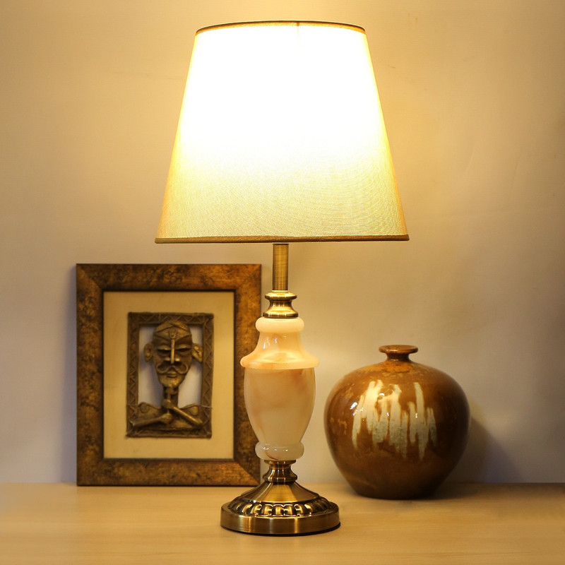 lite 69 Stone D'Italia Royal Table Lamp Table Lamp(60 cm, Ivory)