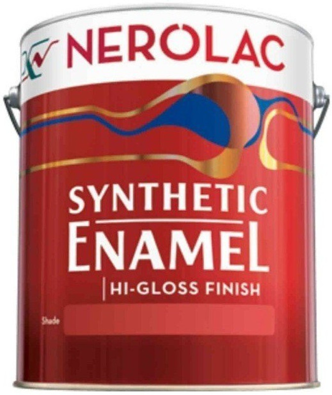 nerolac Synthetic Enamel -Hi-Gloss Paint (1 Ltr, Blazing White) White Solvent Wall Paint(1 L)