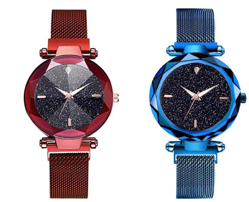 Buy indicare blue magnet belt with black diamond dial pack of 2