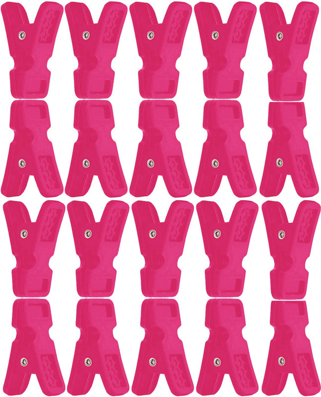 Qweezer 20 Pcs Waterproof Clothes Clips Plastic Cloth Clips Plastic Cloth Clips(Pink Pack of 20)