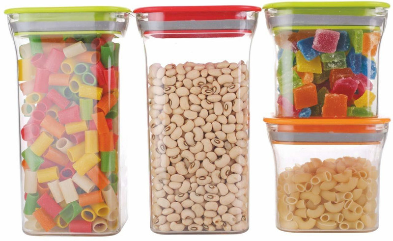 osious KITKAT-PO-4 - 1100 ml Plastic Pickle Container & Salt Pepper Container (Pack of 4, Multicolor)  - 1100 ml Plastic Grocery Container, Spice Container, Tea Coffee & Sugar Container, Pickle Container & Salt Pepper Container(Pack of 4, Multicolor)