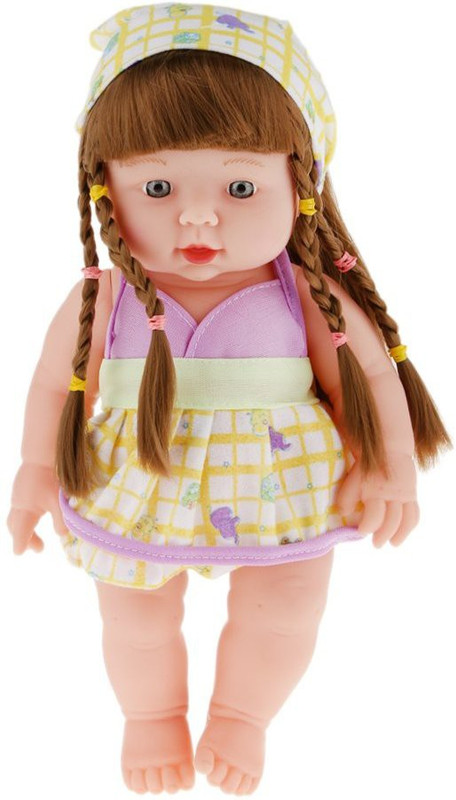 jutek Realistic Silicone Baby Doll Real Life Lifelike Baby Girl(Purple, Yellow)