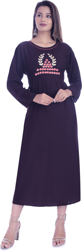 vinayak outfits Women Embroidered Anarkali Kurta(Purple)