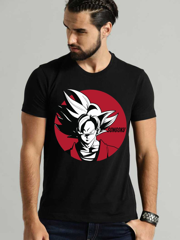vikclique Graphic Print Men Round Neck Black T-Shirt