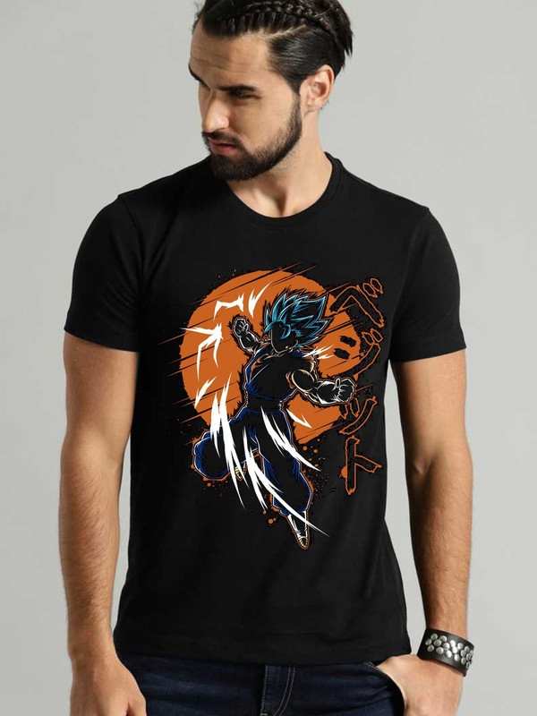 vikclique Graphic Print Men Round Neck Black T-Shirt