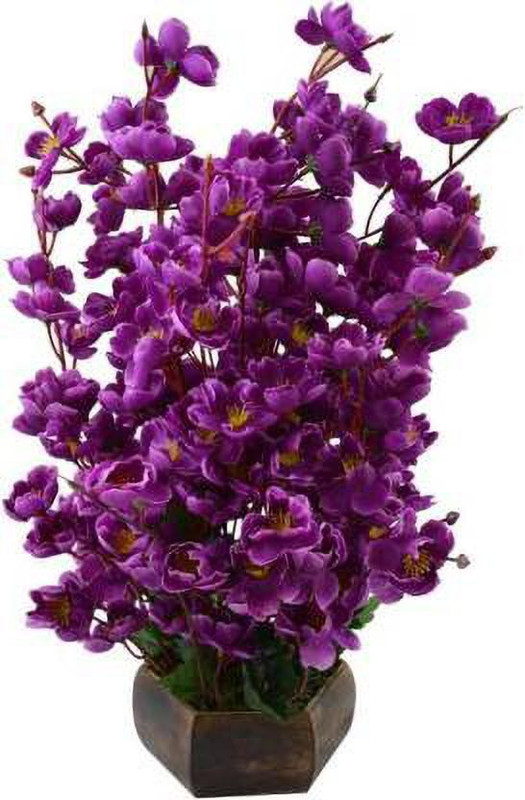 blue penguin Blossom Orchid Bunch, Unique, Purple Orchids Artificial Flower  with Pot(13 inch, Pack of 1)
