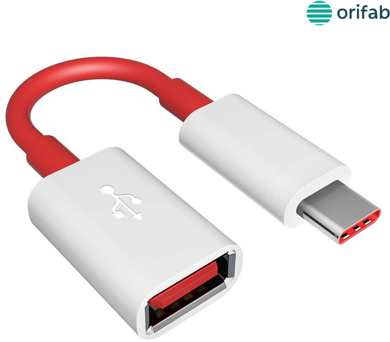 orifab OTG Cable 0.1 m OTG Cable(Compatible with All C type OnePlus Devices, Red & White)