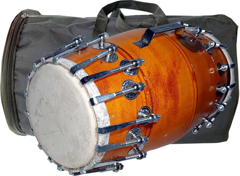 GT manufacturers Dholak Orange Shiny polish 36 nut Bold And Carry Bag Nut & Bolts Dholak(Brown)