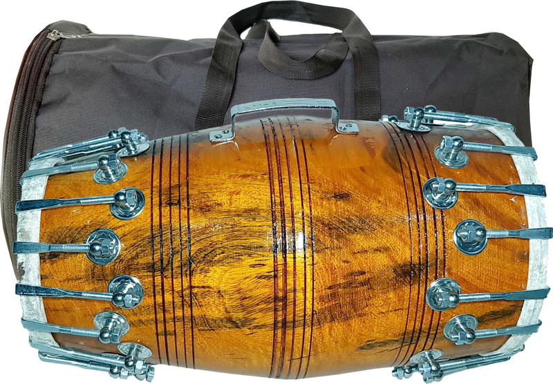 GT manufacturers Natural polish 36 nut bold Dholak Carry Bag Nut & Bolts Dholak(Brown)