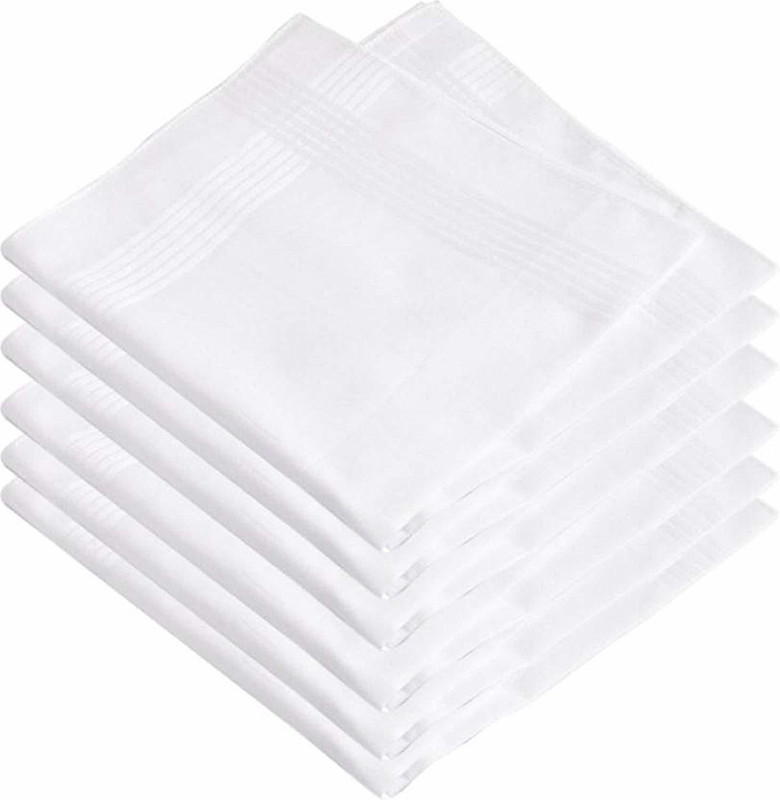 jenny denial white hankeys / Handkercheif pack of 6 for man Handkerchief(Pack of 6)