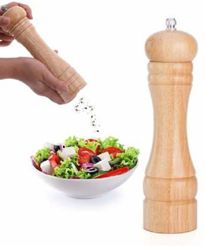 AADYA Mini Handy Wooden Salt & Pepper Grinder Mill Wood Traditional Pepper Mill(Brown, Pack of 1)