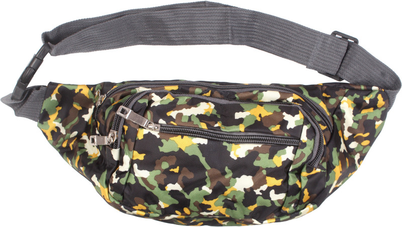 b4bags Multipurpose Waist Bag for men and women (WB10514 Black-Green) Waist Pouch(Black, Green)