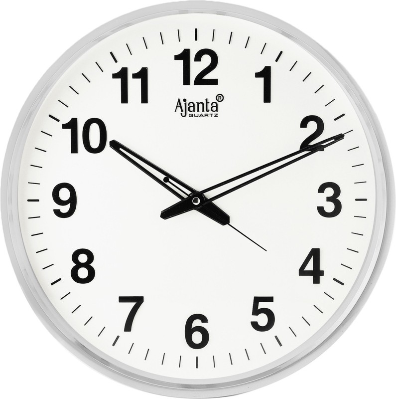 Ajanta Analog 32 cm X 32 cm Wall Clock(White, With Glass)
