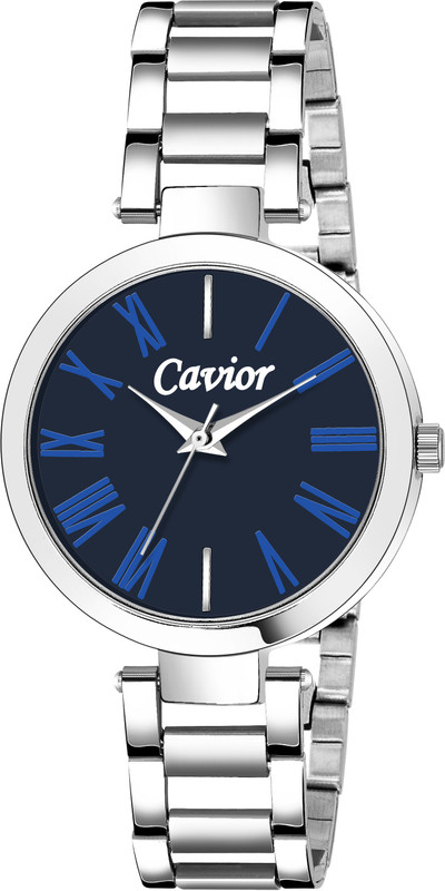 cavior CAV-22LC-BS Black Round Classic Look Dial Girls Fashion Analog Watch CAV-22LC-BS Latest Classic Look Round Black Dial Stainless Steel Silver Chain Water Resistant Girls and Women Fashion Analog Watch- For Women Analog Watch  - For Women