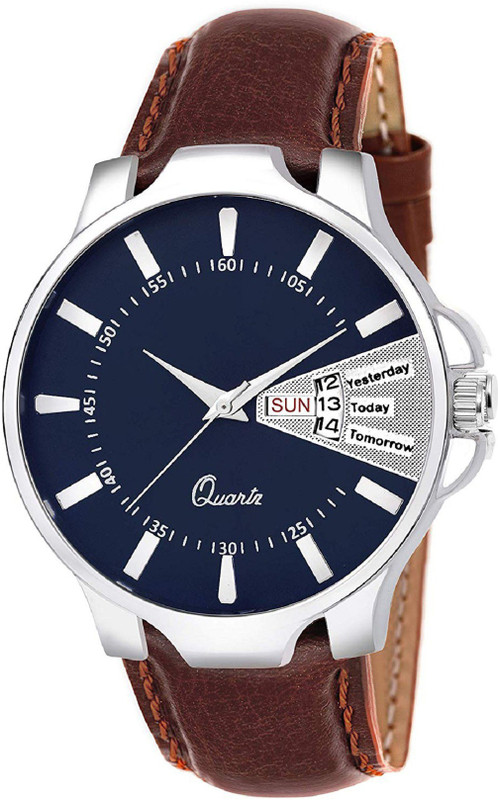 lectose Blue Attractive dial date & time show and brown leather belt analog collection Boy's and Men Watch Analog Watch  - For Boys
